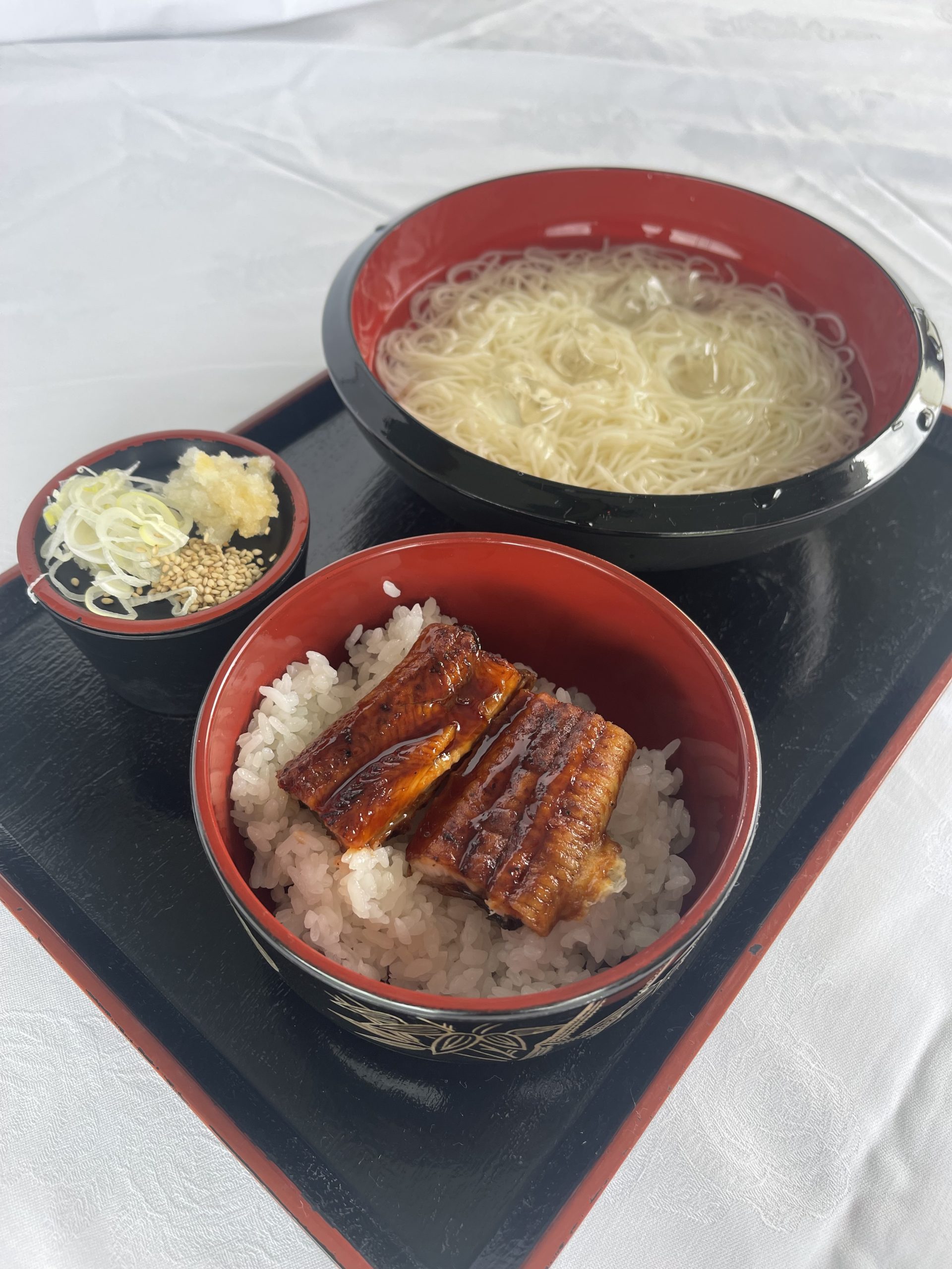 冷やし素麺とミニ鰻丼セット